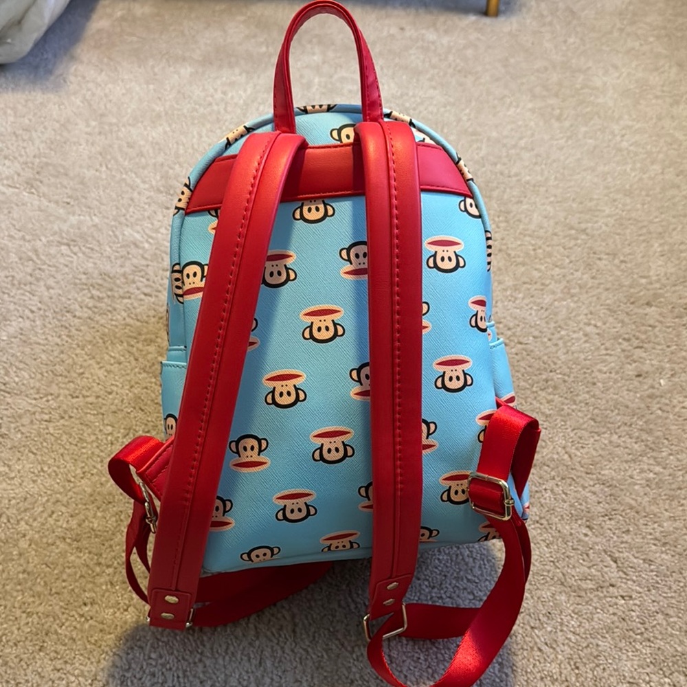 Paul Frank Blue and Red Monkey Backpack - Picture 2 of 3